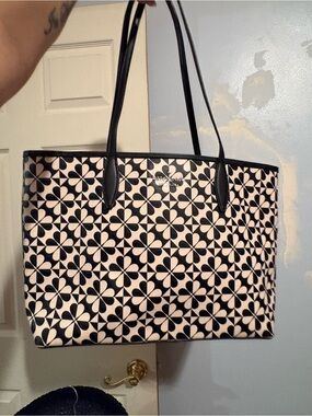 Kate Spade Black & White Floral Tote Bag
